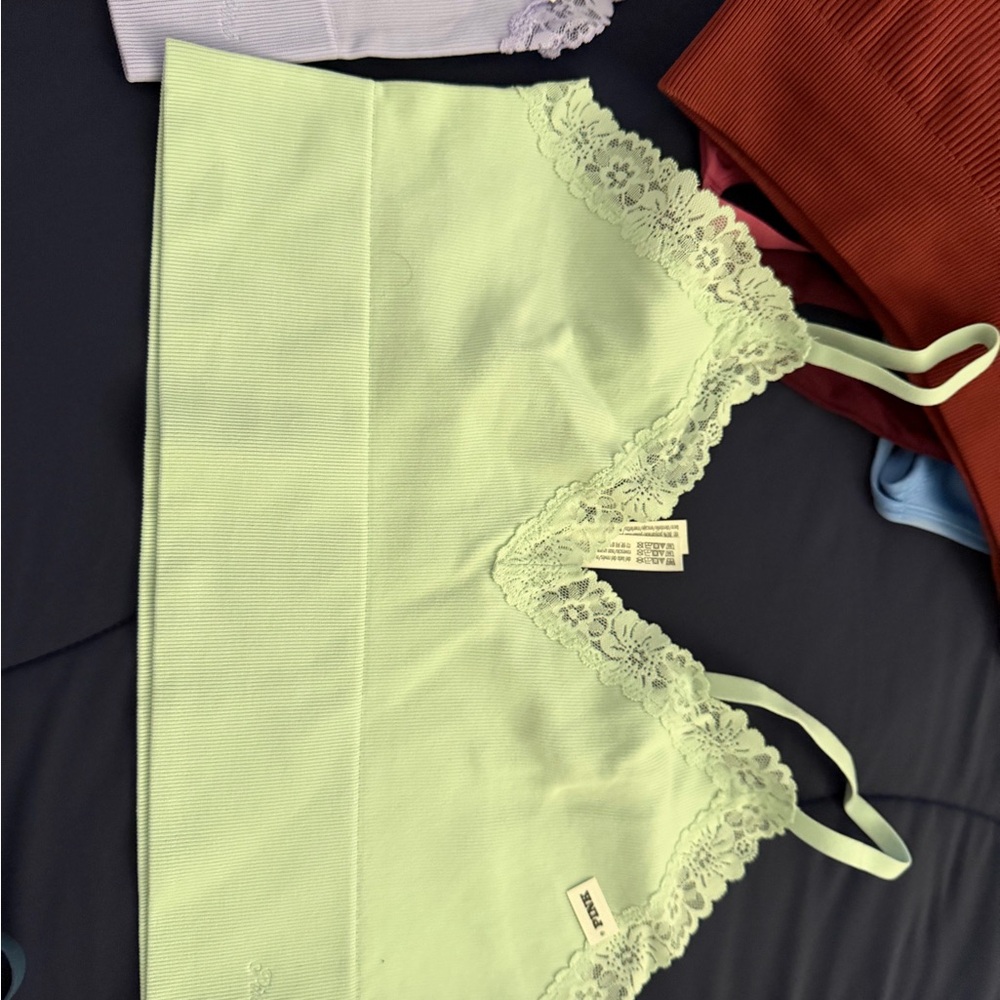 PINK Victoria's Secret Light Green Lace Bralette